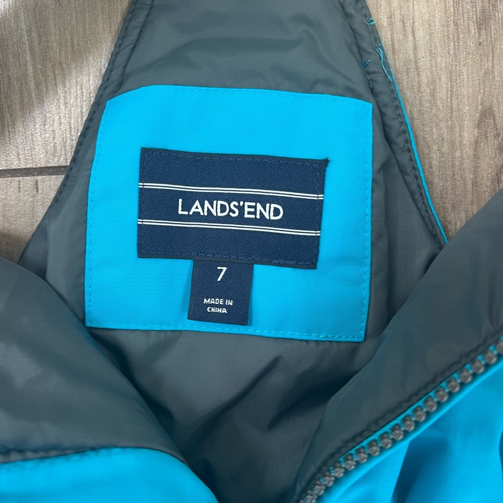 Land’s End Kids Blue Snow Bib Pants, size 7 - Picture 2 of 2